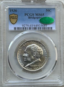 1936 Bridgeport Commemerative 1/2 Dollar PCGS MS-65 CAC - Picture 1 of 4