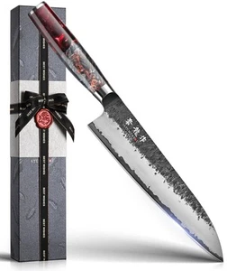 Japanese Chef Knife with Black Gift Box, 8 inch Hand Forged Professional Chef... - Picture 1 of 8