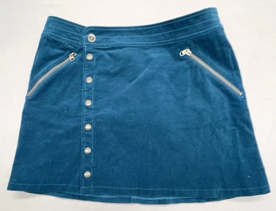 Minifalda de pana Kuhl 6 azul azulado asimétrica cremallera a presión bolsillo elástico Gorpcore Foto 1 de 4