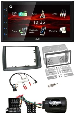 JVC USB Bluetooth Lenkrad DAB 2DIN Autoradio für Fiat Panda 2004-2007 grau - Bild 1 von 4