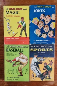The Real Book About Vintage 4 Children's  Book Lot 1950s Baseball Sports Jokes - Bild 1 von 11