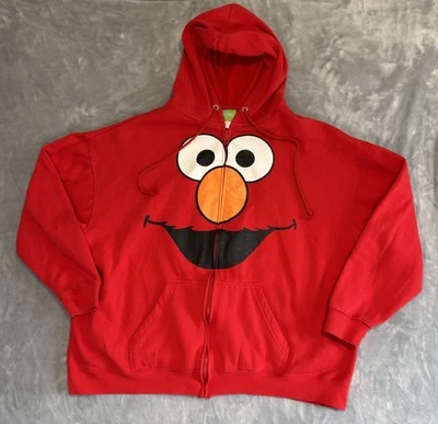 2XL VTG Sesame Street Elmo  Pocket Full Zip Hoodie Sweatshirt Plus Size - Image 1 of 4