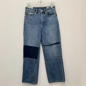 Pantalones de mezclilla La Vie Rebecca Taylor para mujer 28 azules retazos botones mosca nuevos sin etiquetas - Imagen 1 de 14