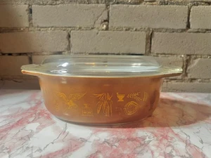 Pyrex Early American, Pyrex 043, Oval Casserole Dish, Clear Lid, Vintage Pyrex - Picture 1 of 6