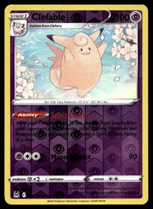 Clefable 63/196 Pokemon Card Lost Origin Rare 100 HP Rev Holo Near Mint AJ - Picture 1 of 2
