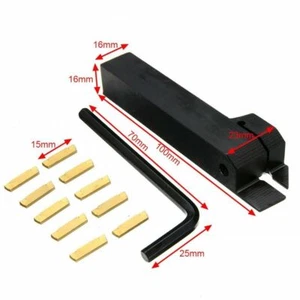 10x MGMN200 Carbide Inserts & MGEHR1616-2 Parting Off Turning holder Lathe Tool - Picture 1 of 12