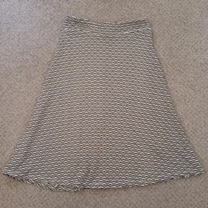 Zac & Rachel Skirt Small Midi Beige Geometric A-Line Pull On Textured - Picture 1 of 9