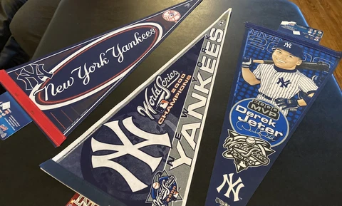 3 Brand New Vintage NY Yankee Pennants! Cover