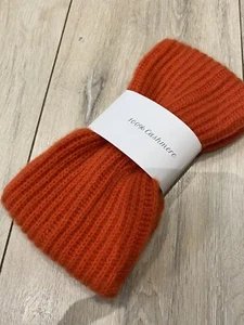Luxurious 100% Cashmere Chunky Ribbed Twisted HeadBand Ear Warmers Burnt Orange - Picture 1 of 6