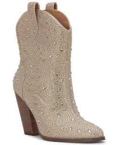 Jessica Simpson Women's Cissely Pull-On Embellished Cowboy Booties Size 8 M - Picture 1 of 5
