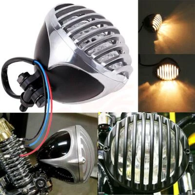 4.7" Motorcycle Headlight Finned Prison Grill For Harley Chopper Bobber CruiseS - Image 1 of 4