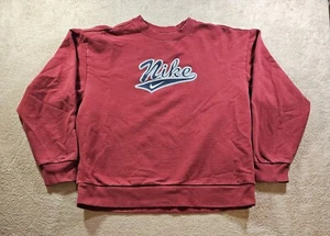 Sudadera DE COLECCIÓN Nike Años 90 Etiqueta Plateada Spellout Y2K Borgoña Grande ENVÍO RÁPIDO - Imagen 1 de 9