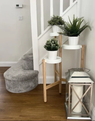 Ikea SATSUMAS Soporte para Plantas Interior, Bambú/Blanco, 30 3/4" - NUEVO Foto 1 de 4