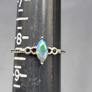 Anillo Joyas Fragantes Talla 8 Tono Plata Azul Swarovski Cristal AB NUEVO Código Sin Usar - Imagen 1 de 6