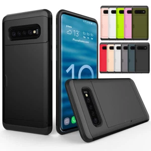For Samsung S10 5G S10e S10 Plus Shockproof Hard Phone Case with Card Holder - Picture 1 of 89