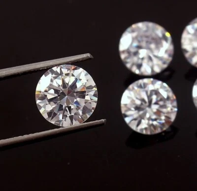 2 Pcs lab Grown First Grade  Diamond 5 mm Round D - F Certified Loose CVD - Image 1 of 4