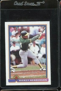 1991 BOWMAN #213 RICKEY HENDERSON HOF OAKLAND ATHLETICS 