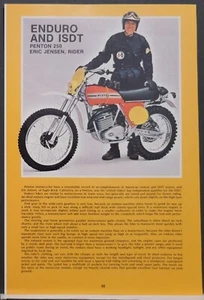 1974 Eric Jensen Penton 250 ISDT Enduro Pat Evans Yamaha TZ700 Stampa pinup Annuncio - Foto 1 di 2
