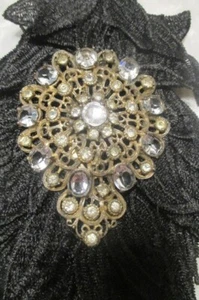 LARGE VICTORIAN RHINESTONE DRESS CLIP- STATEMENT PIECE - Picture 1 of 20