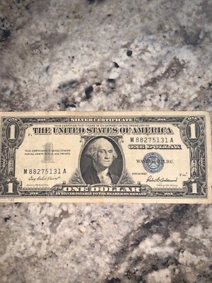 1957 blue seal silver certificate dollar bill - Image 1 of 4