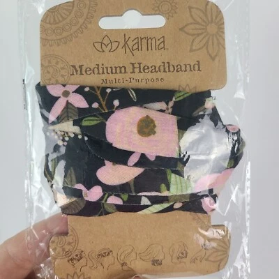 Media diadema FRAL mediana negra de Karma Gifts boho bandeau natural life buff Foto 1 de 4