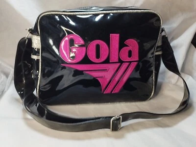 Bolso Mensajero Gola, Estilo Retro, Negro, Rosa, Efecto Brillo, 14 X 10 X 5 Pulgadas Foto 1 de 4