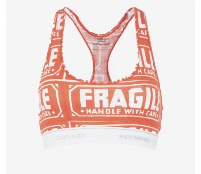 Calvin Klein Andy Warhol Fragile Handile With Care Size L Bralette  Top - Image 1 of 4