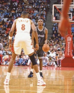 Orlando PENNY HARDAWAY vs Atlanta Steve Smith 8x10 Photo Print Poster Magic - Picture 1 of 1