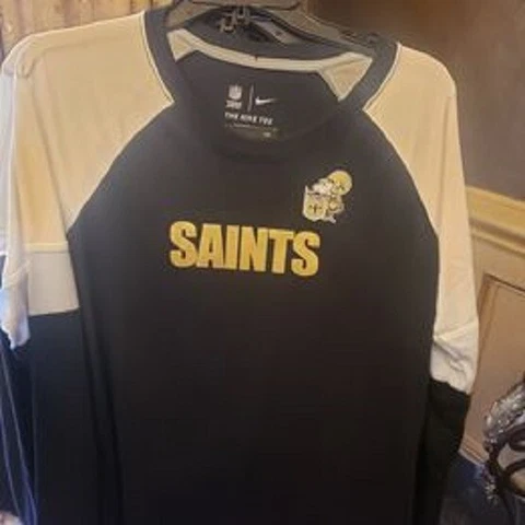 NEW ORLEANS SAINTS MASCOT LONG SLEEVE SHIRTS - 5 MEDIUM, 1 XL, ALL 6 FOR $150 Cover