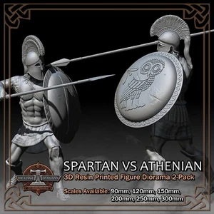 Paquete de 2 Spartan vs Athenian Hoplite - Modelos de resina impresos en 3D - Escala 90 mm a 300 mm - Imagen 1 de 21