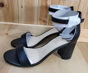 Nine West Women's Sandy Open Toe Block Heels Sandals Shoes Black Size 10 NEW - Picture 1 of 9