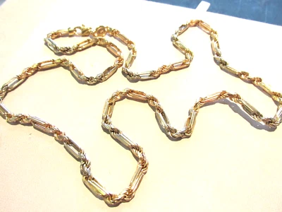 Collar Cadena Figarope Multicolor Oro Sólido 14k 27.5 pulgadas HACER OFERTA Foto 1 de 4