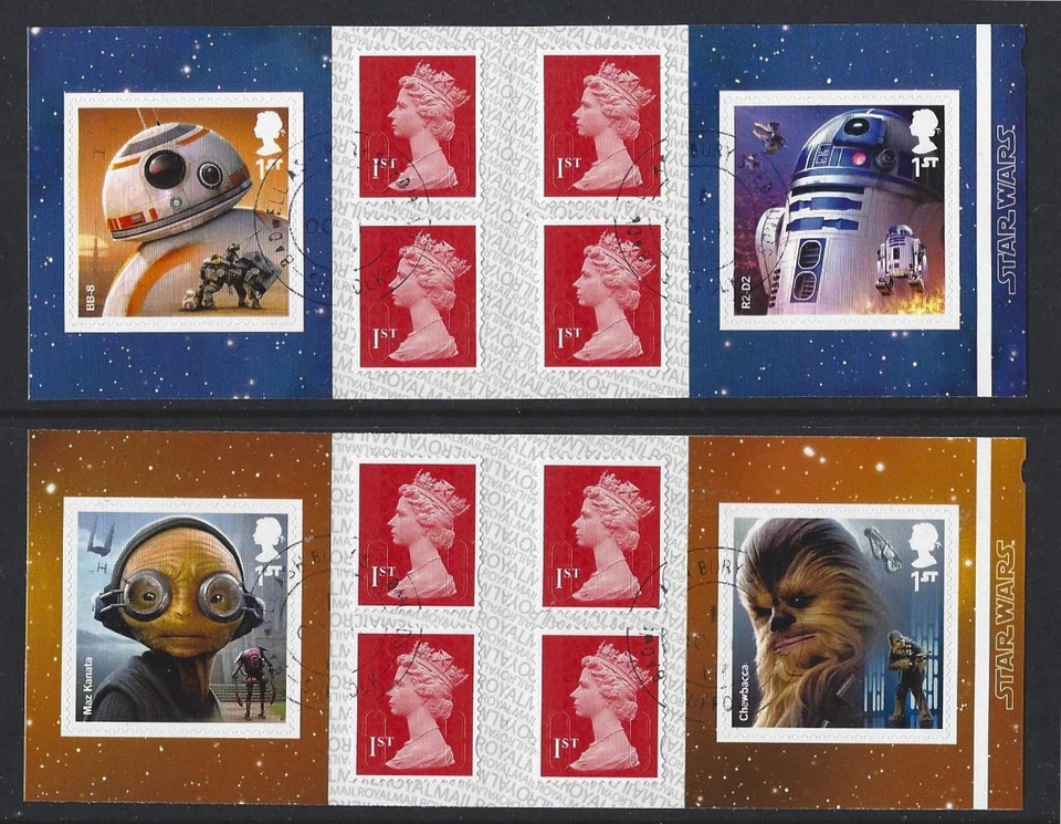 GREAT BRITAIN 2017 STARWARS SELF ADHESIVE PAIR OF BOOKLETS FINE USED - Image 1 of 1