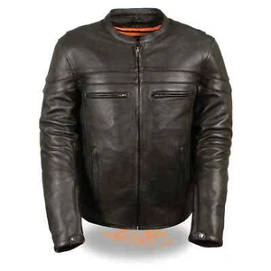 MILWAUKEE LEDER HERREN SPORTLICH BIKER SCOOTER CROSSOVER SCHWARZ LEDERJACKE - SALA - Bild 1 von 6