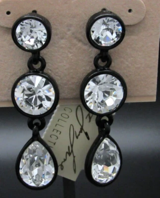 BRINCOS DE CRISTAL PENDURADOS KENNETH J LANE KJL PEÇA LIVRO FAROL GOTA NOVO - Imagem 1 de 4