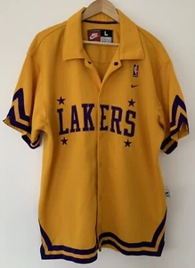 VTG Los Angeles Lakers 1957 NIKE Retro Rewind Gold Warmup Jersey Shirt Men's L - Picture 1 of 9