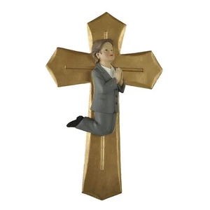 Baptism Gifts for Boys 8 Inches Praying Boy Cross for Wall Decor Religious Or... - Picture 1 of 9