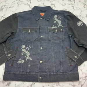 Herren Davoucci Blau | Grau Cord Freizeit Jeansjacke Neu mit Etikett - Bild 1 von 4