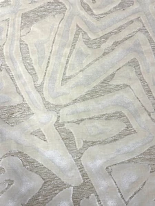 2 Yard Magnolia Exaton Peak cremeweiß/elfenbein geometrischer Schnitt Samt Polsterstoff - Bild 1 von 12