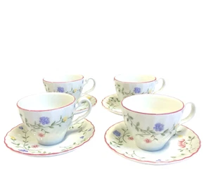 Vintage Johnson Brothers Summer Chintz Coffee Tea Cups Saucer Set of 4 Disc - Picture 1 of 10