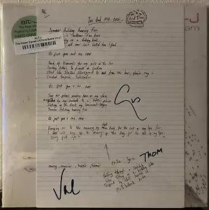 Alt-J “The Dream” Coke Bottle Vinyl Signed Lyrics Sheet Limited Edition - Picture 1 of 3