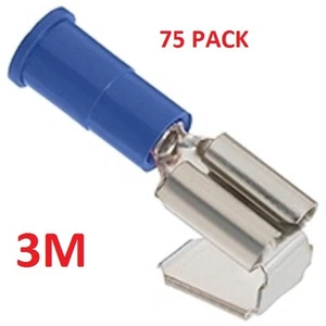 PACK 75 - 3M HEMBRA - MACHO ADAPTADORES PIGGY-BACK AZUL 22-18GA .250" #3M119B-75PK - Imagen 1 de 2