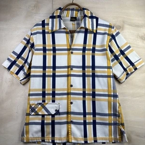 Vintage Sea Mark Oleg Cassini Button Up Beach Shirt 60s 70s Sz Medium - Picture 1 of 12