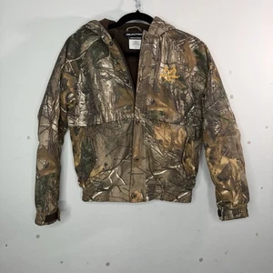 Real tree Camo Jacket Size Med (8) Hooded Full zip Coat Jacket Hunting Camo - Picture 1 of 11