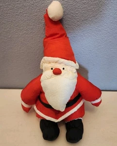 Peluche natalizio vintage Bon Marche classico Babbo Natale con etichette paracadute nylon - Foto 1 di 8