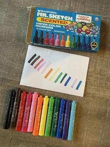 Vintage Mr. Marcadores perfumados Sketch 12ct Sanford 1991 caja de EE. UU. EXCELENTE algunas puntas secas - Imagen 1 de 9