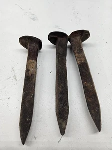 Lote de 3 clavos de ferrocarril vintage de 6,5" - Imagen 1 de 2