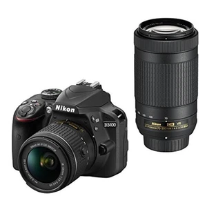 Nikon D3400 DSLR Camera Double Zoom Kit Black used - Picture 1 of 1