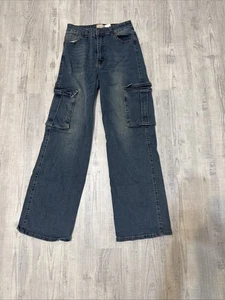 FLIEDER SUNSET CARGOHOSE INDIGO ~ 10 (sie sehen super klein aus klein (0-2) JUNIOREN - Bild 1 von 4