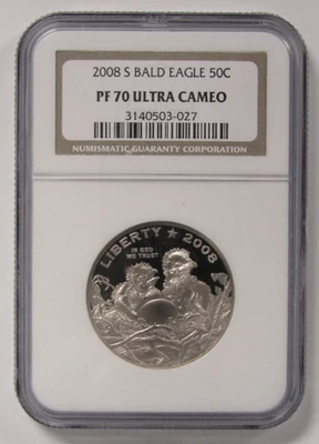 2008 S Bald Eagle 50 Cent Modern Commemorative NGC PF 70 Ultra Cameo - Image 1 of 2